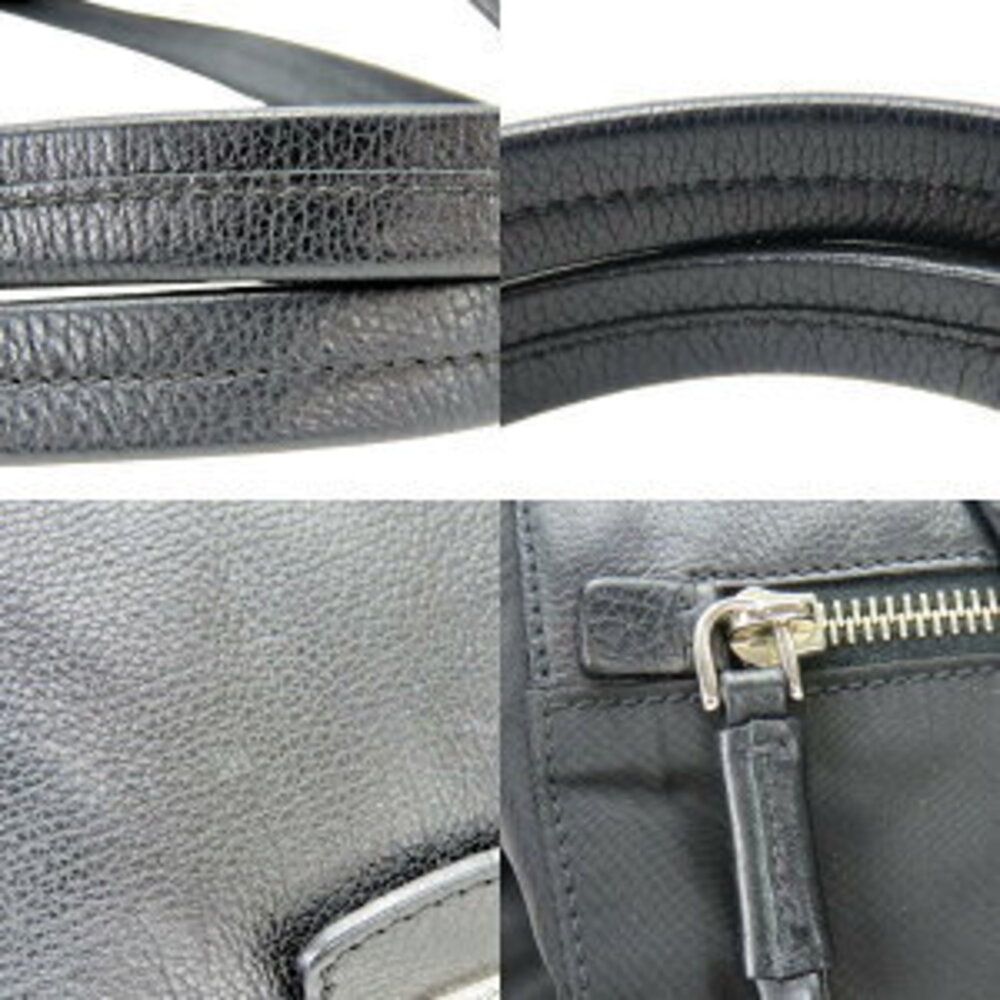 Prada handbag triangular plate nylon leather blac… - image 5